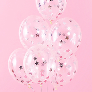 Silverstjärnor Konfetti Ballonger