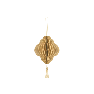 Julpynt Honeycomb Droppe Beige