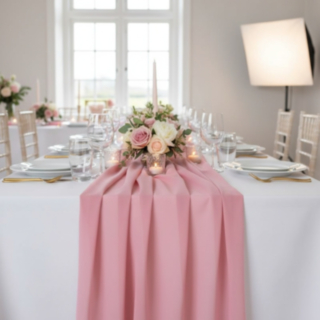 Chiffong Bordslöpare Rosa