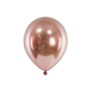 Metallic Mellanstora Latexballonger Roséguld
