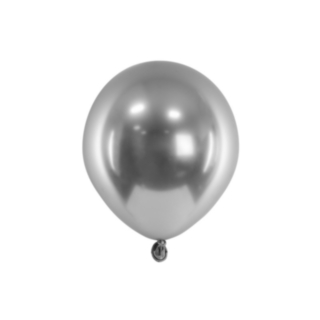 Små Metallicballonger Mörk Silver