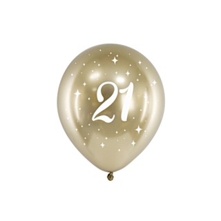 21 År Ballonger Guld