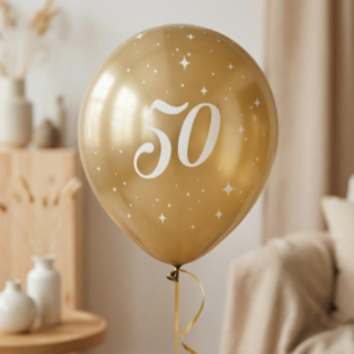 50 År Ballonger Guld