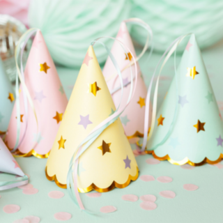 Partyhatt Stjärnor Pastell