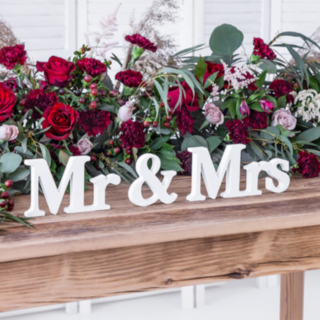 Mr & Mrs Skylt i Trä, Vit