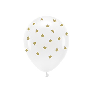 Basic Stjärnor Ballonger Vit/Guld