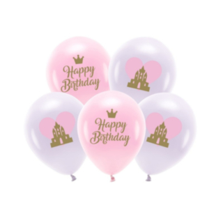 Prinsessslott Happy Birthday Ballonger