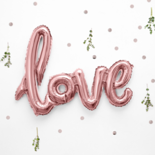 Love Folieballong Roséguld