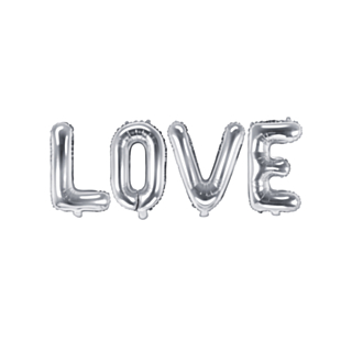 Love Folieballonger Silver