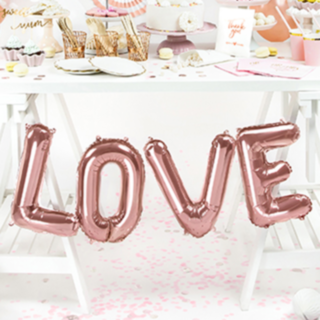 Love Folieballonger Roséguld