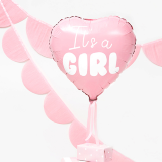It's a Girl Hjärta Folieballong
