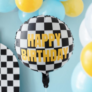 Racer Happy Birthday Folieballong