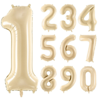 Stor Sifferballong Pastell Beige