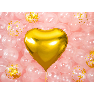 Hjärta Folieballong Guld