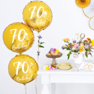 70 År Folieballong Guld