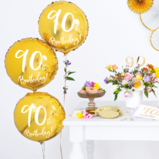 90 År Folieballong Guld