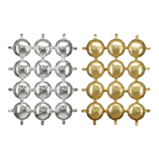 Rund Folieballong Bakgrund Guld/Silver