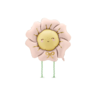 Gående Blomma Folieballong Ljusrosa