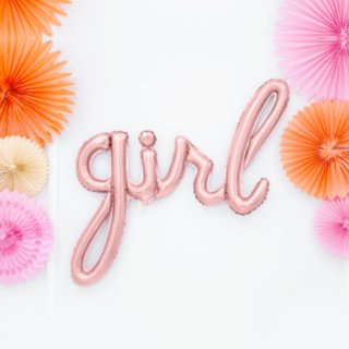 Girl Folieballong Roséguld