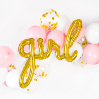 Girl Folieballong Guld