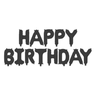 Happy Birthday Folieballonger Svart