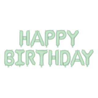 Happy Birthday Folieballonger Pastellgrön