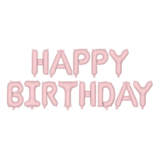 Happy Birthday Folieballonger Ljusrosa
