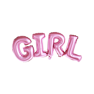 Girl Folieballong Rosa