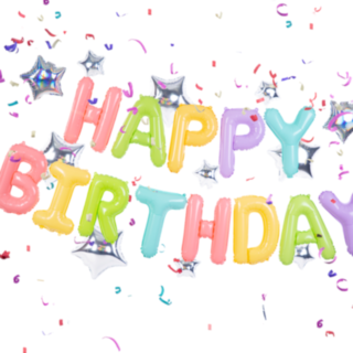 Folieballong Happy Birthday Flerfärgad Pastell