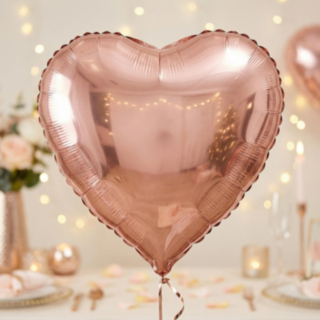 Hjärta Folieballong Rosa