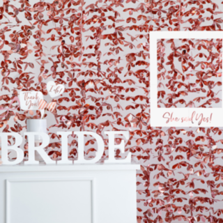 Hängande Blommor Backdrop Roséguld