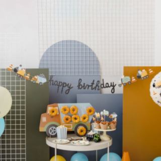 Byggarbetsplats Happy Birthday Girlang