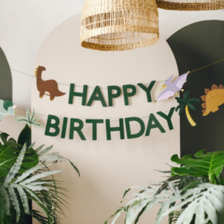 Dinosaurie Happy Birthday Girlang
