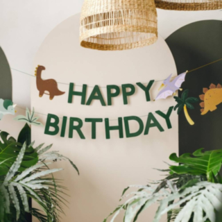 Dinosaurie Happy Birthday Girlang