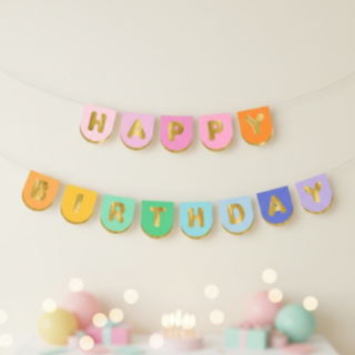 Happy Birthday Girlang Färgmix
