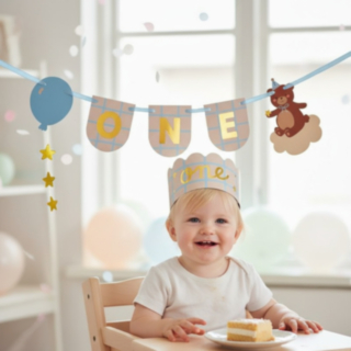 1 År Girlang & Krona Set