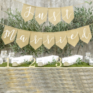Just Married Jute Flaggirlang
