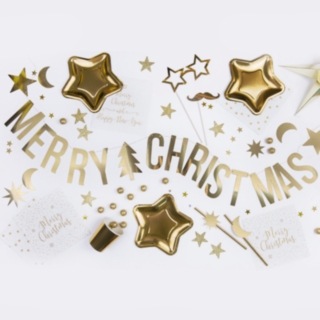Merry Christmas Girlang Guld