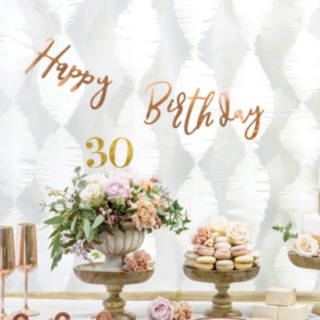 Happy Birthday Girlang Roséguld