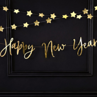 Happy New Year Girlang Guld