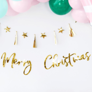 Merry Christmas Girlang Guld