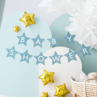 Babyshower Girlang Ljusblå