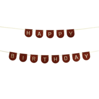 Filt Happy Birthday Girlang Brun