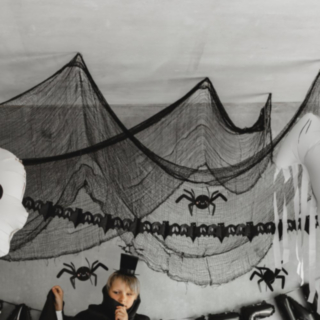 Halloween Tygbakgrund Svart
