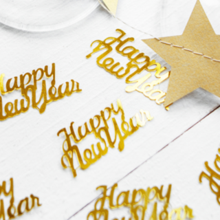 Happy New Year Konfetti Guld