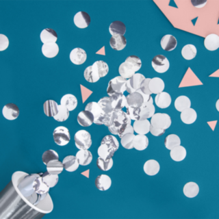 Rund Konfetti Silver