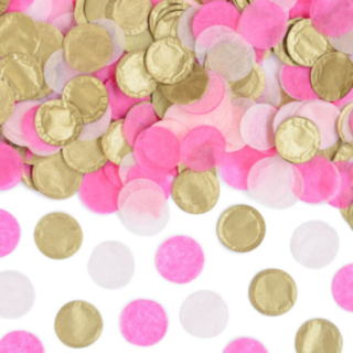 Rund Papperskonfetti Rosa/Guld