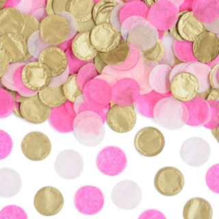 Rund Papperskonfetti Rosa/Guld