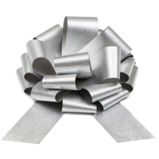 Glitterrosett Silver