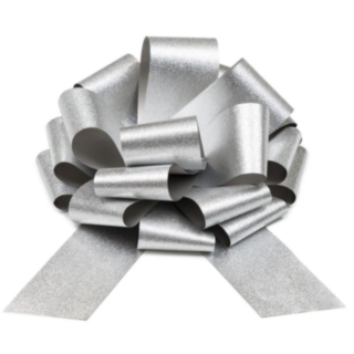 Glitterrosett Silver